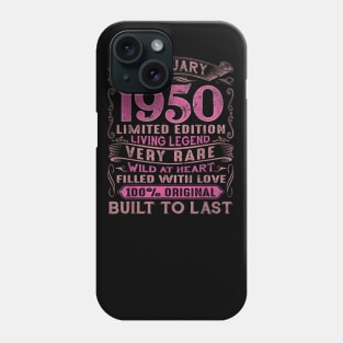 Vintage 70 Years Old February 1950 70th Birthday Gift Phone Case