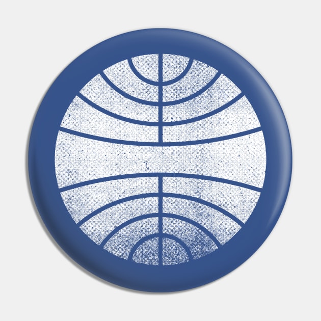 Globe - White Pin by RetroLogosDesigns