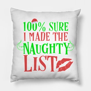 Naughty List Adult Christmas Sexy Lips Pillow