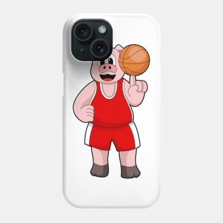 Pig at Basketball Sports Phone Case