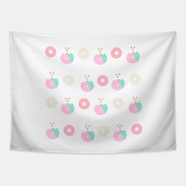 Donut Puppy Pattern Tapestry by PatternbyNOK