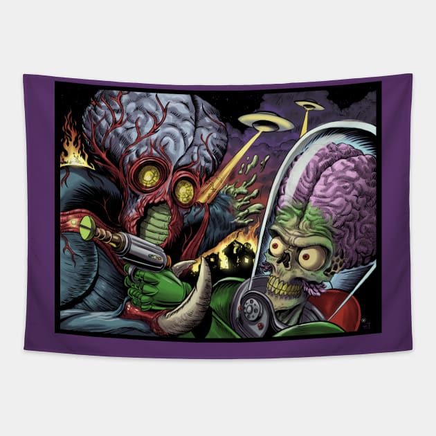 Mars Attacks This Island Earth Tapestry by Himmelworks