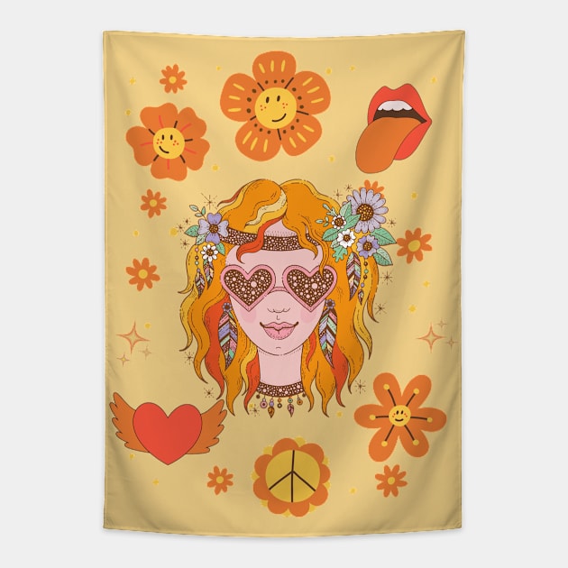 Hippie Girlie Tapestry by Souls.Print