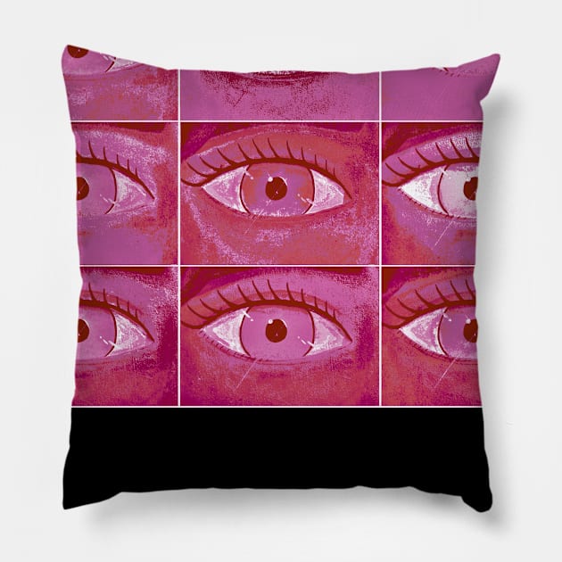 Lesbian Pride Painted Eyes Collage Pillow by VernenInk