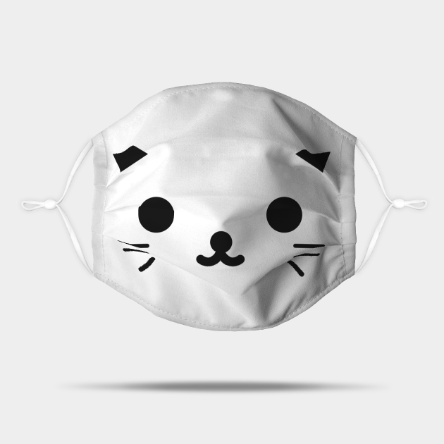 Kawaii Cute Minimalist Kitty Face - Kawaii Cat - Mask | TeePublic