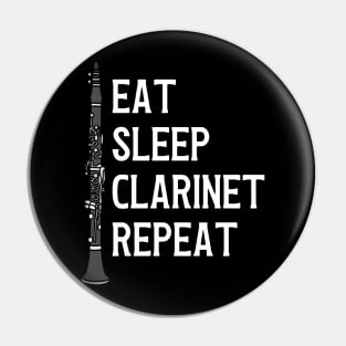 Eat Sleep Clarinet Repeat Pin