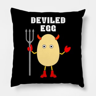 Deviled Egg White Text Pillow