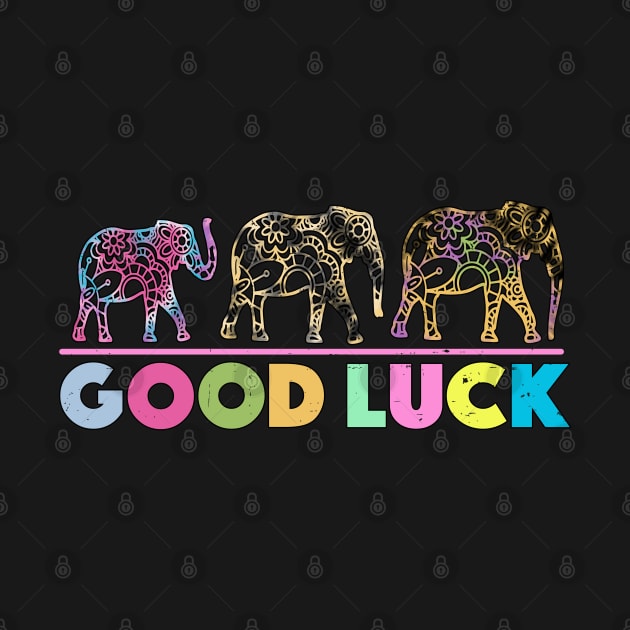 Three Elephants Trunk Up Proboscis Good Luck by alcoshirts