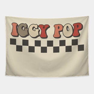 Iggy Pop Checkered Retro Groovy Style Tapestry