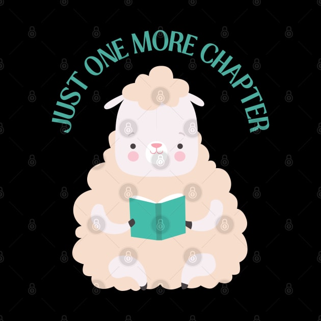 Little sheep reading book Just one more chapter I Love Books Bookoholic by BoogieCreates