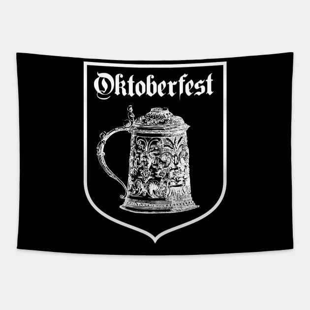 Beer Stein Drawing, Oktoberfest Tapestry by cartogram