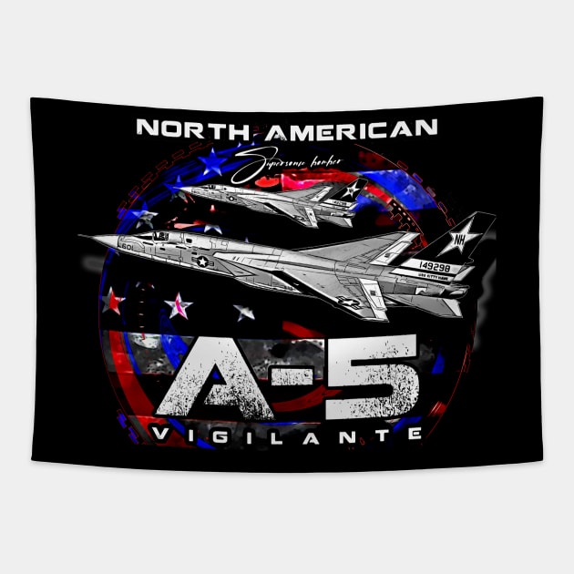 A5 Vigilante Carrier-Based Supersonic Bomber Aircraft Tapestry by aeroloversclothing