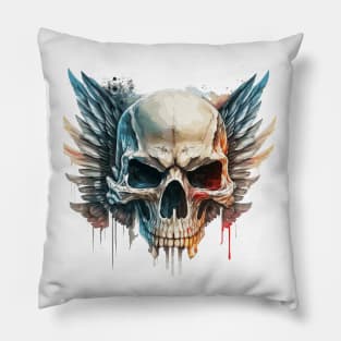 Skull Wild Life Painting Dark Character Spirit Pillow