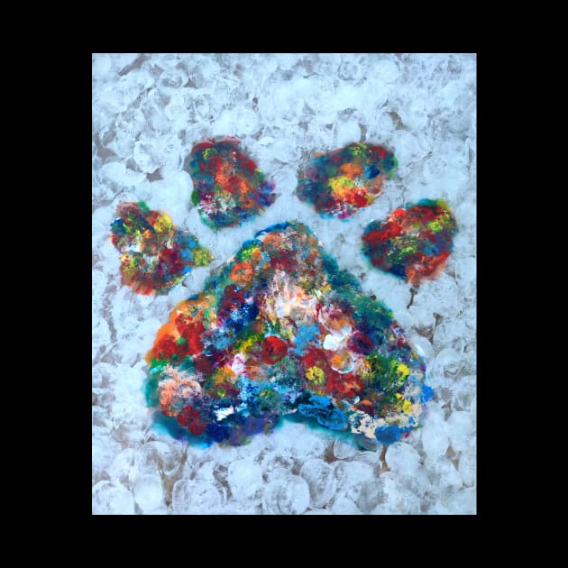 Rainbow Fingerprint Pet Pawprint by Art by Deborah Camp