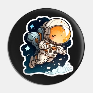 Cute Cartoon Astronaut Sticker Pin