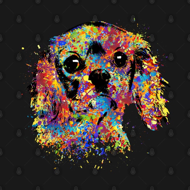 Colorful Cavalier King Charles Spaniel by Nartissima