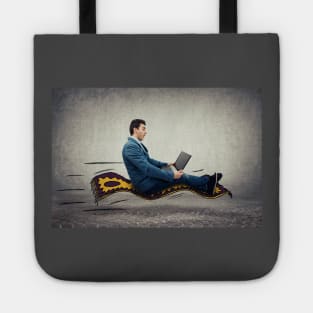 businessman flying carpet Tote