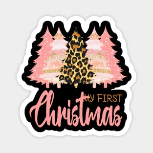 my first Christmas leopard print tree Magnet