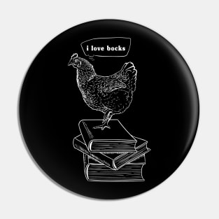 The Book Loving Chicken Pin