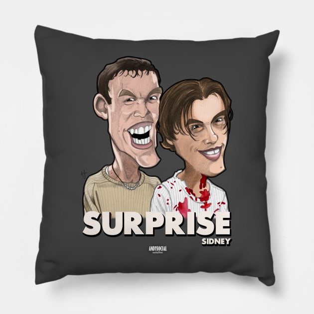 Billy Loomis & Stu Macher Pillow by AndysocialIndustries