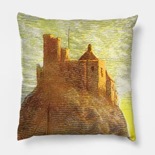 Middle Ages with Castle on the Mountain Pillow