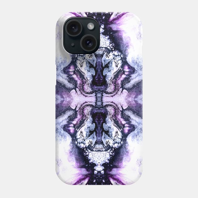 Icy Blue/Purple Paint Pour Pattern Phone Case by Designs_by_KC