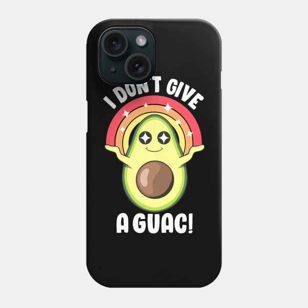 I Don't Give a Guac Cute Love Avocado Guacamole Funny Vegan Phone Case by MerchBeastStudio