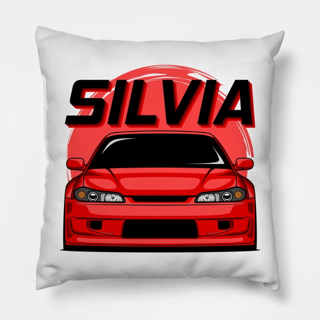 Silvia S15 Red Pillow by GoldenTuners