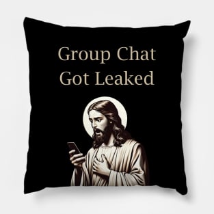 Group Chat Got Leaked Shocked Jesus Meme Pillow