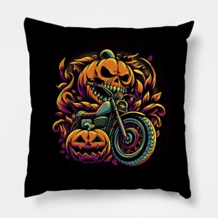 Motorcycle Halloween Pillow