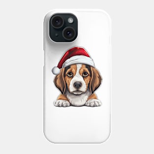 Christmas Peeking Beagle Dog Phone Case