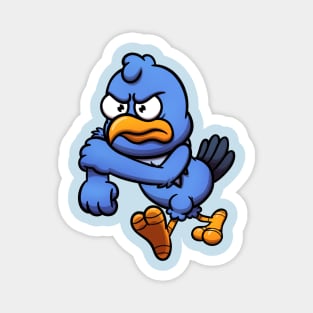 Mad Blue Bird Ready To Take On A Fight Magnet