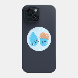 Cute Water Droplets Bathing Phone Case