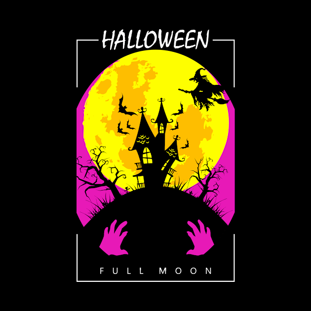 Halloween with Full Moon by Marilineandco