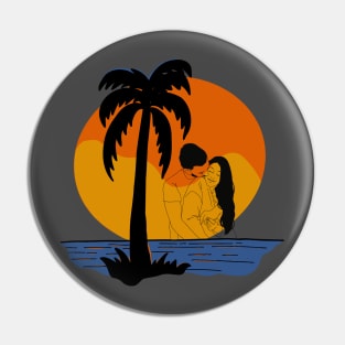 Romantic Sunset. A Couple Embracing the Setting Sun.sunset, romantic, couple, embracing, setting sun Pin