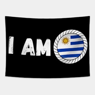 Uruguayan Heritage Uruguay Roots Family DNA Flag Design Tapestry