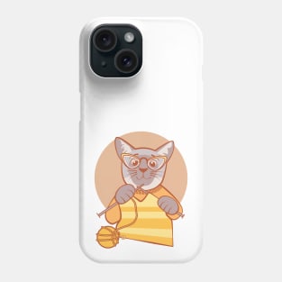 Siamese Cat Knitting Phone Case