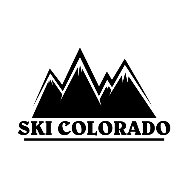 Ski Colorado Mountain Outline by HolidayShirts
