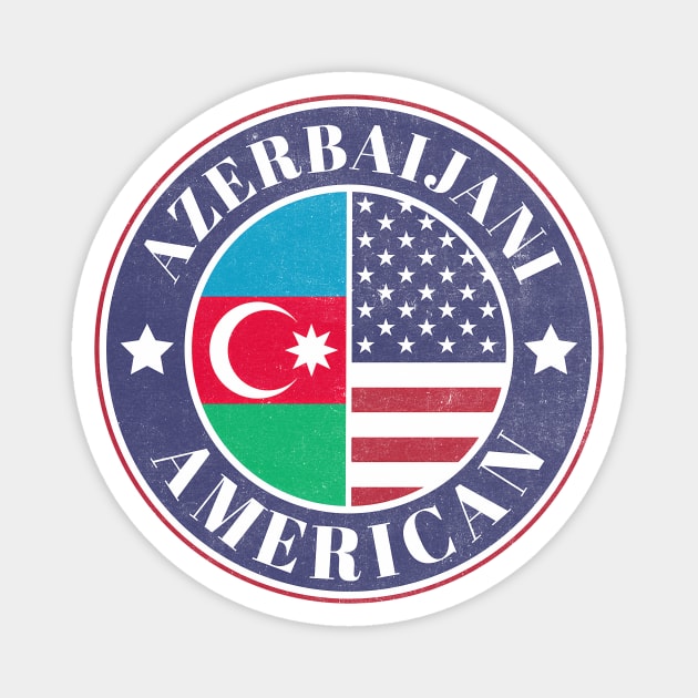 Proud Azerbaijani-American Badge - Azerbaijan Flag Magnet by Yesteeyear