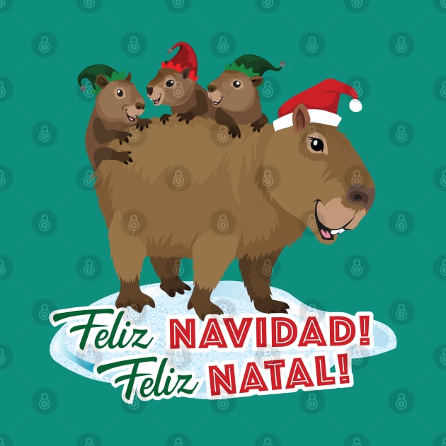 Capybara Family Holiday by Peppermint Narwhal