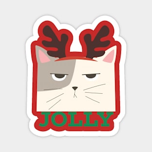 Jolly Christmas Cat Magnet