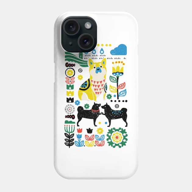 Scandinavian Shiba Inu Phone Case by huebucket