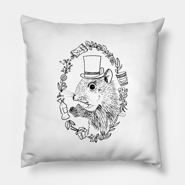 A Gentleman Squirrel Pillow by Das Brooklyn