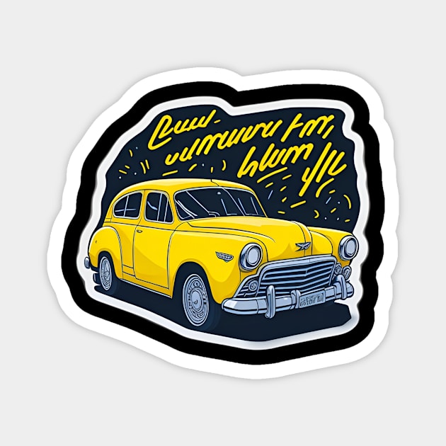 yellow car Magnet by emofix