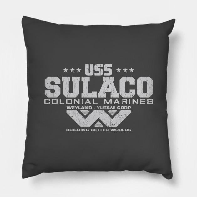 USS SULACO - Weyland Corp Pillow by trev4000