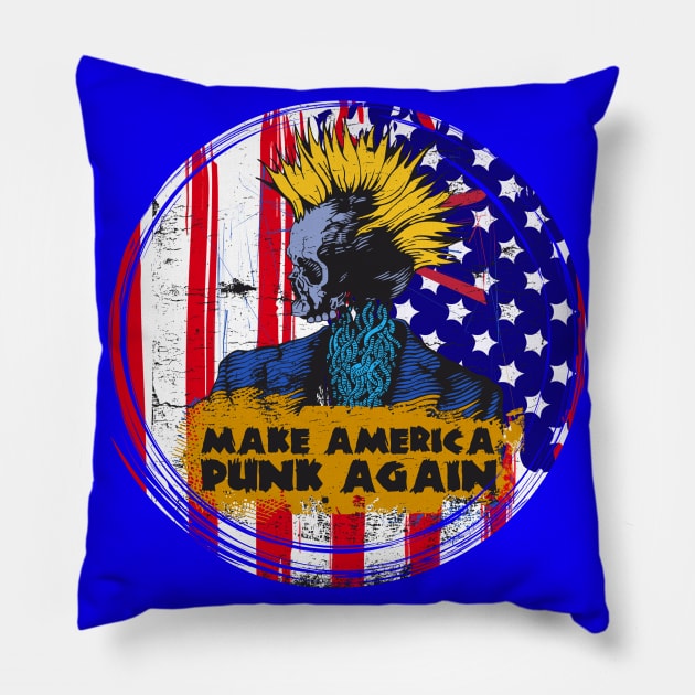 MAKE AMERICA PUNK AGAIN Pillow by theanomalius_merch