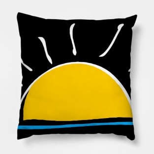 Blue Oceans Sunrise Pillow
