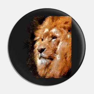 Big head of african lion Pin