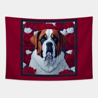 St bernard, dog. style vector (red version st bernard) Tapestry