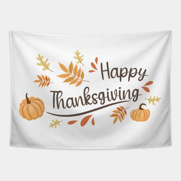 Happy Thanksgiving Tapestry by SWON Design